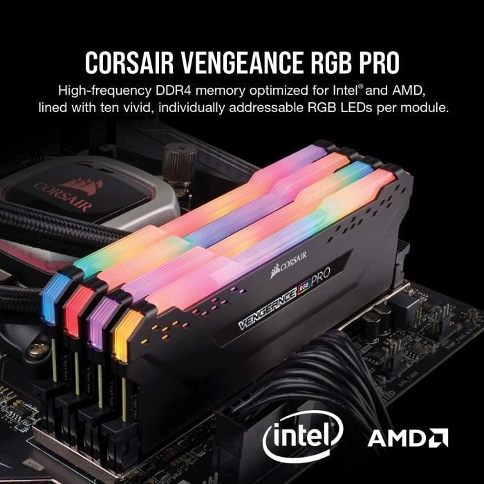 Corsair Vengeance LPX Black - 2 x 16 Go (32 Go) - DDR4 3600 MHz - CL16 -  Mémoire Corsair sur