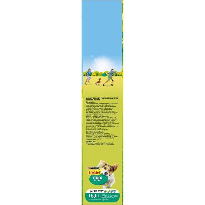 FRISKIES Vitafit Mini Menu Light Croquettes au poulet et aux legumes Pour chien adulte de petite taille 2 kg Cdiscount