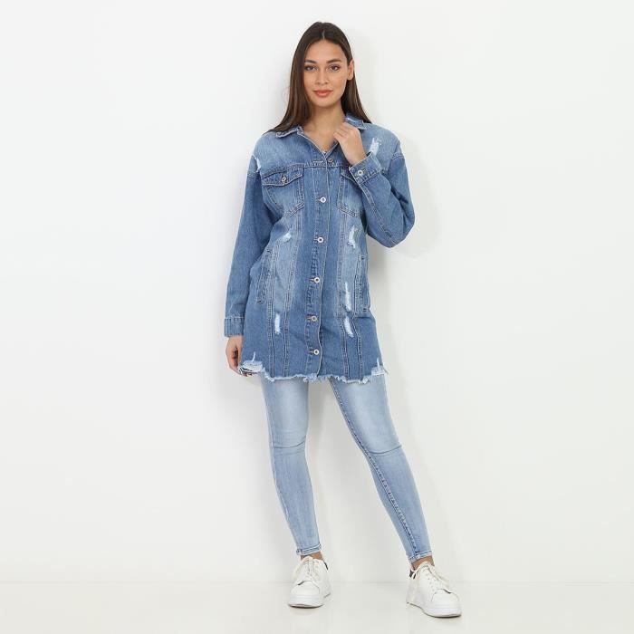 Veste en store jeans destroy