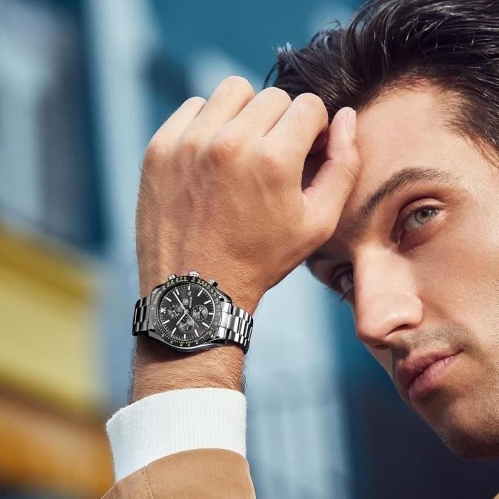 Benyar Montre Homme Chronographe Pour Homme Mouvement Quartz