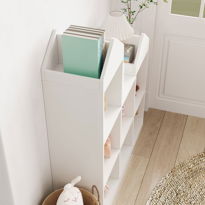 Étagère Roulante Pour Bureau – 72x77x33 Cm – Blanche, 16 Casiers A4, Roulettes Bloquables