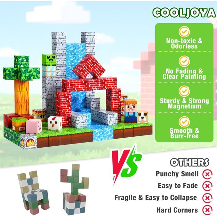 Jeu de construction magnétique enfant - SWAPY - 108 pièces - 20 couleurs - 18x18x4 cm - Aimants