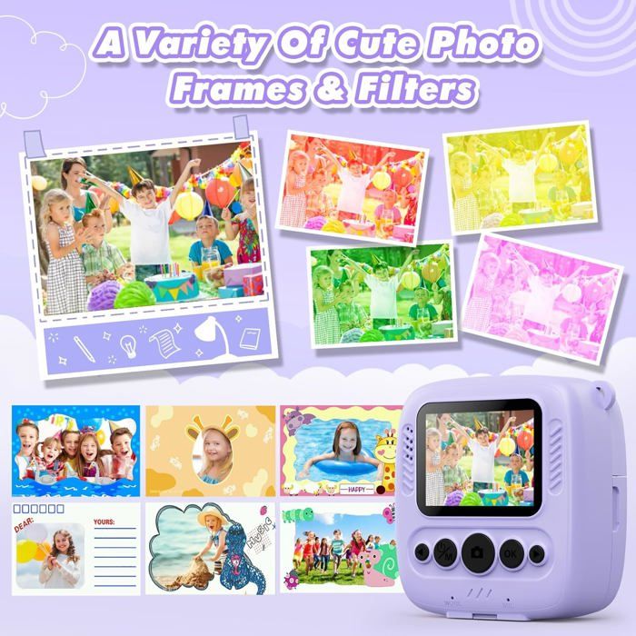 Appareil Photo Enfant LIORQUE – Instantané HD 1080p, Impression Thermique, 32 Go, Cadeau 3-10 Ans, Rose Appareil Photo Enfant LIORQUE – Instantané HD 1080p, Impression Thermique, 32 Go, Cadeau 3-10 Ans, Rose