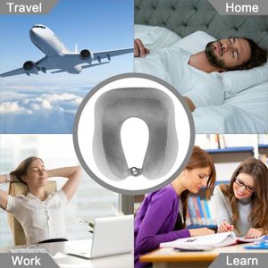 Oreiller De Voyage En Mousse à Mémoire De Forme - Pour Avion, Train, Voiture - Confort Ergonomique, Housse Anti-humidité - Livré Avec Boîte De Rangement