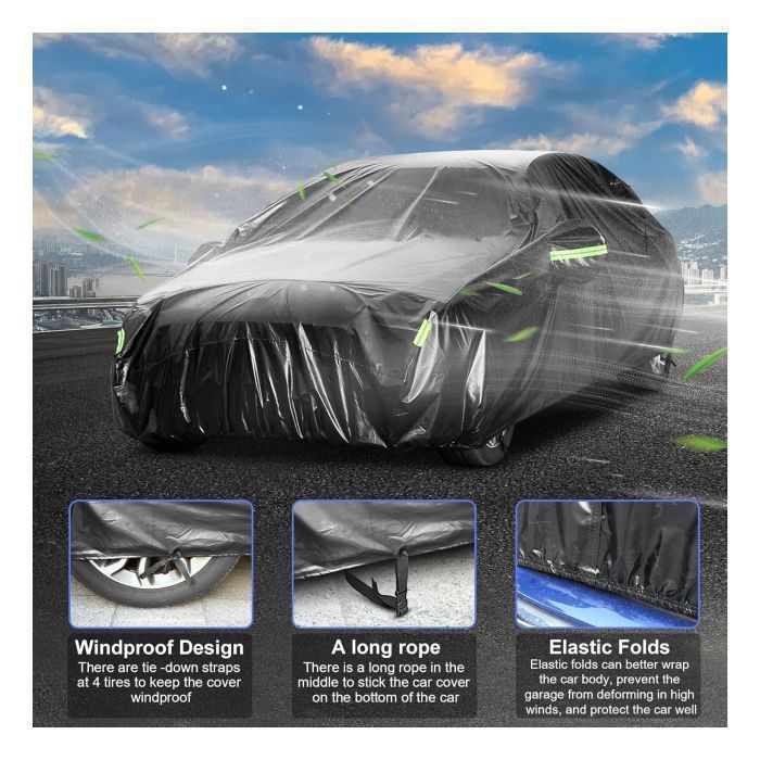 Bâche Voiture pour Toyota CH-R,Housses de Voiture éTanche Respirante, Bâche de Voiture complète Anti-poussière,imperméable à la Pluie et à la Neige avec Bandes réfléchissantes