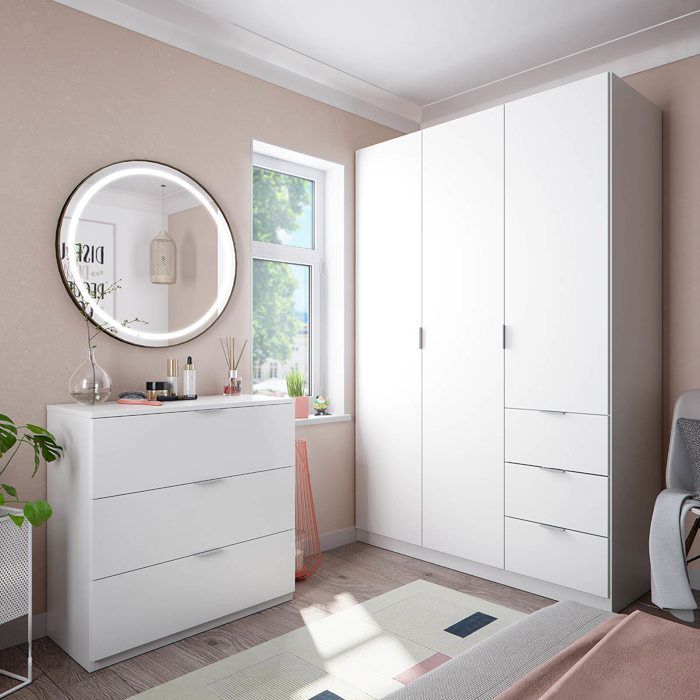 WOLTU Commode à 3 Tiroirs Blanc 80x78x48cm - Style Scandinave - Rangement Chambre, Salon Ou SDB