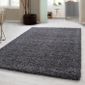 Tapis Shaggy Haute Pile Pour Salon Salle à Manger Chambre Avec Une Hauteur De Pile De 3 Cm Gris 80 Cm Rund