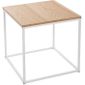 Table A Cafe En Bois Et Acier Coloris Blanc 40 X 40 Cm Achat
