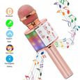 Microphone Sans Fil Karaoké, Microphone Bluetooth Portable Lecteur Karaoké avec Lumières LED de Danse, pour Enfants/Adultes Chanter-0
