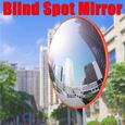 Miroir de signalisation convexe - Diamètre 45 cm - Pour allées, parkings, garages, montage mural, miroir de rue avec 130°-0