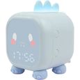 Réveil Enfant Fille Garcons Dinosaure - MINGMEI - Réveil lumineux pour enfants - Bleu - Rechargeable USB-0