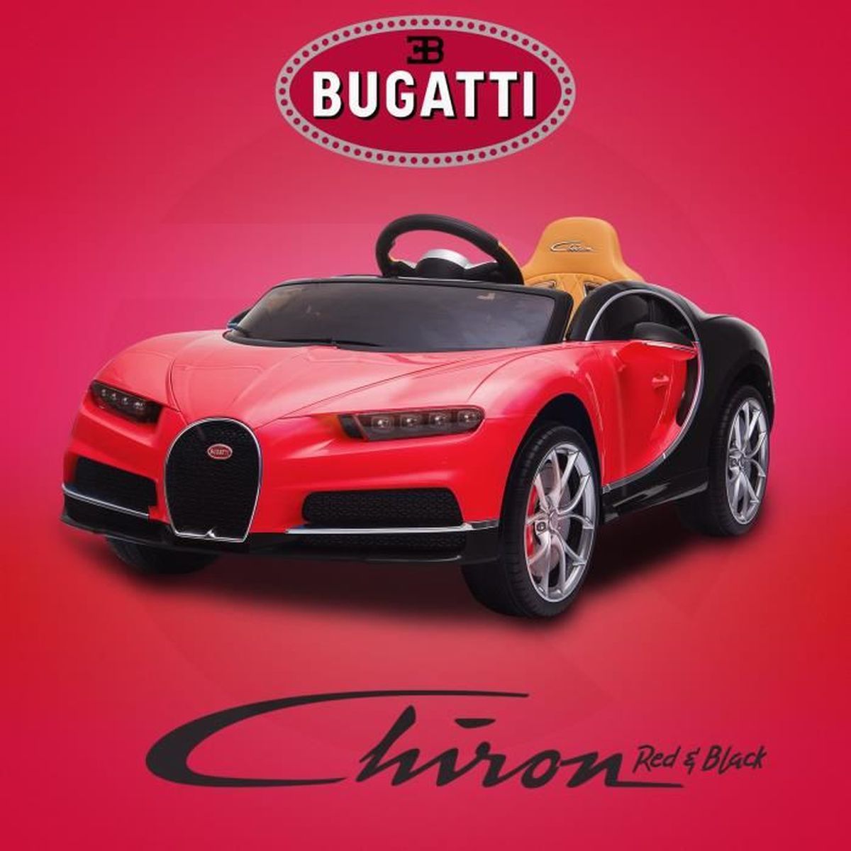 Bugatti Chiron Rouge Noir Voiture Electrique Enfants Achat