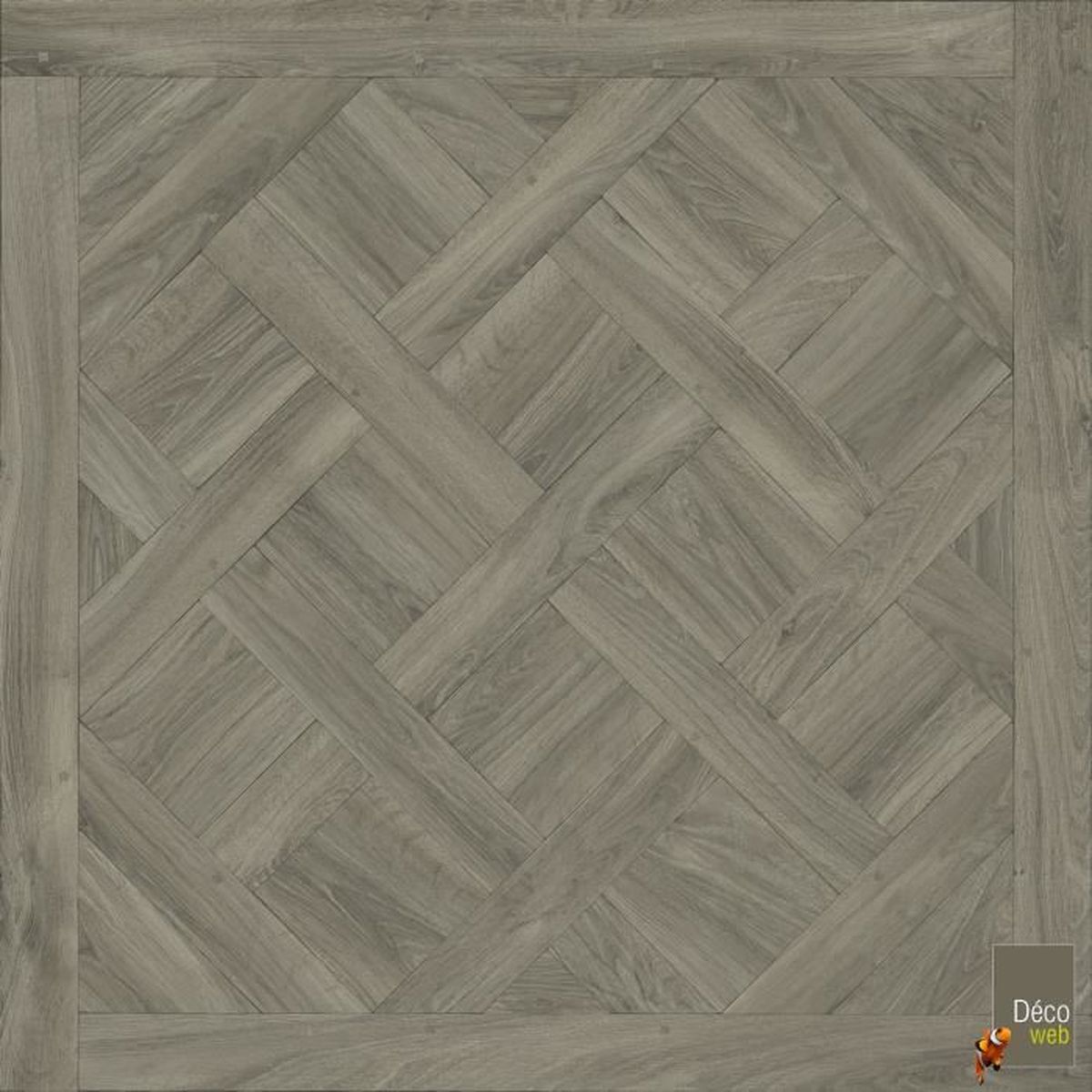 4x6m Sol Lino Imitation Parquet Haussmannien Gris Fonce