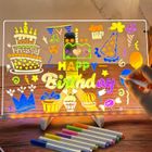 OTBACT Tableau lumineux Message LED,Tableau Mémo lumineuse Dessin,avec 7 Stylos et Support Réglable,Tableau Transparent Essuyable