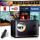 KITYTETY 【Netflix intégré】Vidéoprojecteur 4K Auto Focus Keystone, 30000 Lumens, Projecteur portable WiFi 6 BT 5.2 1080P FHD pour iOS/Android