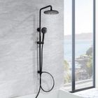 DIAMWOOD EXPERT EN EQUIPEMENT CECIPA Colonne de Douche Noir Système de Douche Sans Robinet, Set de Douche Pluie avec Pomme de Douche Ronde 22 cm et Douchette 3 Mo