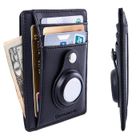Portefeuille Pour AirTag - DARMOWADE - Porte Cartes Hommes - RFID Bloquant - Noir