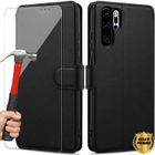 Coque - E.F.CONNECTION - Pour Huawei P30 Pro - Effet Cuir - 2 Verres Trempés - Grande Protection Intense