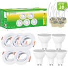 Lot de 30 Spot LED 4.9W 120° GU10 orientable downlight Ø90 Lumière Blanc Neutre - LAMPESECOENERGIE