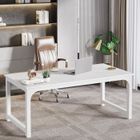 TRIBESIGNS Bureau d'ordinateur, Table de Bureau Informatique Gaming-Travail-d'Étude, 180 x 80 x 75 cm, Blanc