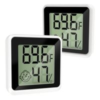 2pcs Thermomètre hygromètre numérique,Moniteur d'humidité de thermomètre d'intérieur, Mini Station météo, ℃/℉, écran LCD