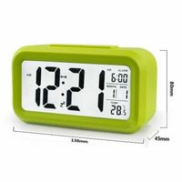 Réveil Horloge,Réveil numérique rétro-éclairé LED,horloge de Table,calendrier muet- green[E4457]