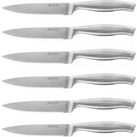 Set de 6 couteaux dentés professionnels pour viandeManche et lame forgés en une seule pièce d’acier.Couteaux professionnels à viande
