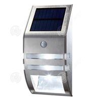 INN® Applique solaire murale acier inoxydable pour capteur corps humain Lumière de couloir LED Lumière solaire jardin à haute lumino