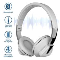 Casque Bluetooth sans Fil, SDLOGAL 9D Audio avec Microphone Intégré, Écouteurs Stéréo Hi-FI Portable, Trois modes, Blanc