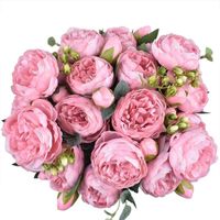 4 Bouquets de Fleurs artificielles en Soie Pivoine Artificielle Fausse Fleur glorieuse pour la décoration de Maison Nuptiale de