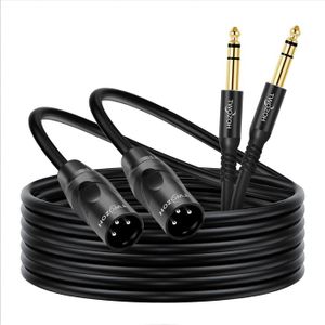 Câble Audio XLR Femelle Vers Jack 6.35mm TRS Stéréo 6m - Symétrique, Pour Studio Et Scène