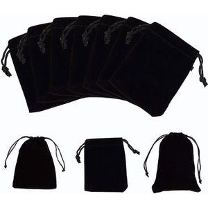 Lot De 5 Pochettes Cadeau En Velours Noir Noël - Pochette De Présentation, Réutilisable, Neuves