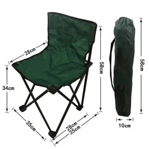 CHAISE DE CAMPING Taille 2 vert - Chaise Pliante Portable Ultralégèr
