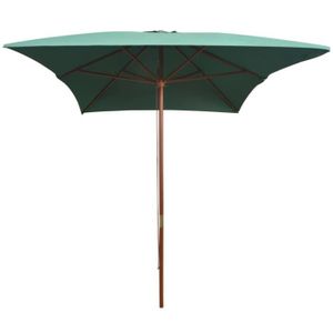 PARASOL KAI Parasol avec poteau en bois 200 x 300 cm Vert