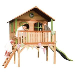 MAISONNETTE EXTÉRIEURE Maison Enfant avec Toboggan vert clair - AXI - Sop