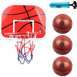 PANIER DE BASKET-BALL Mini Panier Basket Enfant Interieur avec la Ballon et Pompe à Ballon du Basket, Panier de Basket Mural,（3 Basket-Ball）