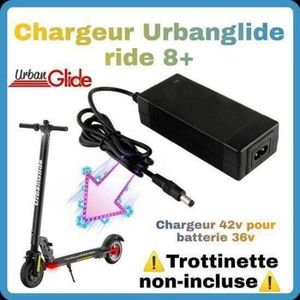 CHARGEUR DE BATTERIE Chargeur de batterie 42V 2A avec adapteur DC pour trottinettes électriques Urbanglide 8 plus