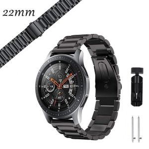 BRACELET MONTRE CONNEC. Bracelet Compatible pour Xiaomi Mi Watch / Huawei Watch GT 2 46MM/GT 2 Pro / Galaxy Watch 3 45mm Bracelet en Acier Inoxydable, 22mm