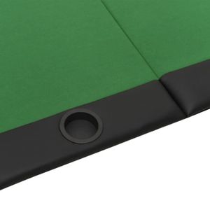 TABLE DE JEU CASINO Table de poker pliable 10 joueurs Vert 206x106x75 