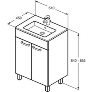 Ideal Standard Meuble Ulysse Avec Plan 80cm 2 Tiroirs Blanc