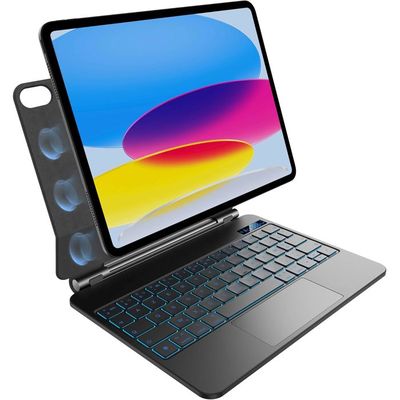Étui Clavier Rétroéclairé Pour IPad 11e/10e Génération (2025/2022) - Clavier Espagnol Amovible, Rotation 360°, Rose - 3