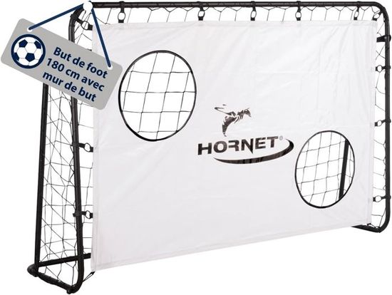 But De Football HUDORA Hornet 180 Avec Mur D'Entraînement – 180x120x60 Cm, Filet Amovible, Trou De Tir Renforcé, Robuste Extérieur Enfants & Adultes