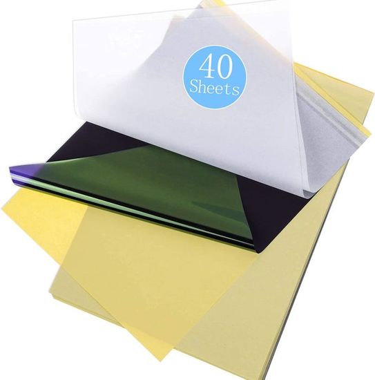 Lot 100 Feuilles Papier Transfert Thermique 4 Couches - Tatouage Professionnel Motifs Complexes