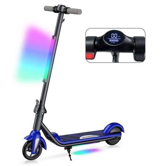 Trottinette Electrique Enfant, Trottinette électrique pour Enfants 6-12 Ans, Moteur 150W, Deux Vitesses réglables, Max 12 km/h, Lumières LED Colorées, Affichage LED, Pliable et Légère Trottinette Electrique Enfant, Trottinette électrique pour Enfants 6-12 Ans, Moteur 150W, Deux Vitesses réglables, Max 12 km/h, Lumières LED Colorées, Affichage LED, Pliable et Légère