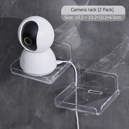 étagère Murale Étagère Flottante Projecteur Et Routeur - 41,1x27,9cm - Bois Et Métal - Rangement Câbles Intégré étagère Bois Modem Xbox