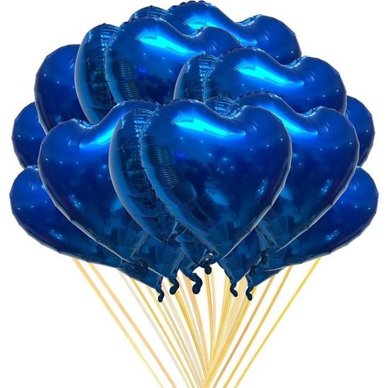 Ballon Coeur Bleu D'Aluminium Baudruche En Forme De Coeur 20 Pièces 45 Cm  Décoration Fête De Noël Saint Valentin Fiançailles[u5796] - Cdiscount Maison