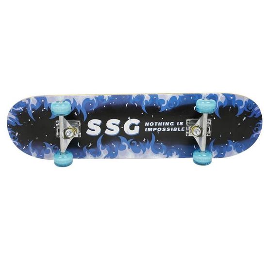 Kangfun-Skateboard En Bois /Charge Maximale-250 kg Adaptée Aux Débutants et Amateurs 79x20x13cm Noir et Bleu
