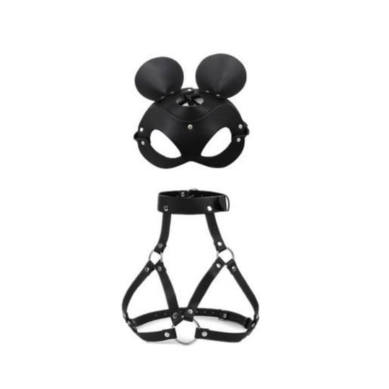 Ensemble Lingerie Bondage Harnais élastique Noir Taille M - Neuf Avec étiquettes