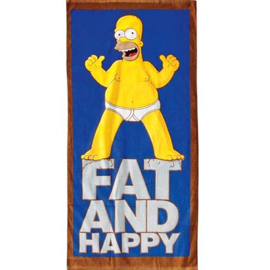 Serviette De Plage Les Simpson Homer Et Spider Cochon - 100% Coton 76x153cm