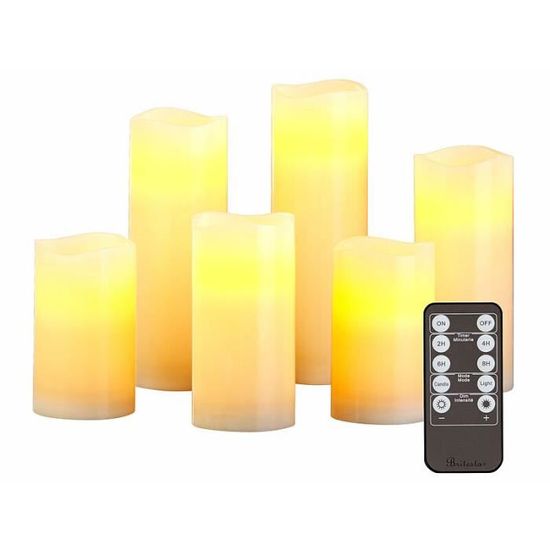 Coffret De Bougies LED Lumineo - Cire - 7 Pièces - Crème - Bougies De Table/ Bougies